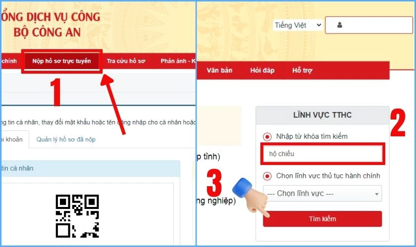 Chọn dịch vụ làm hộ chiếu trực tuyến